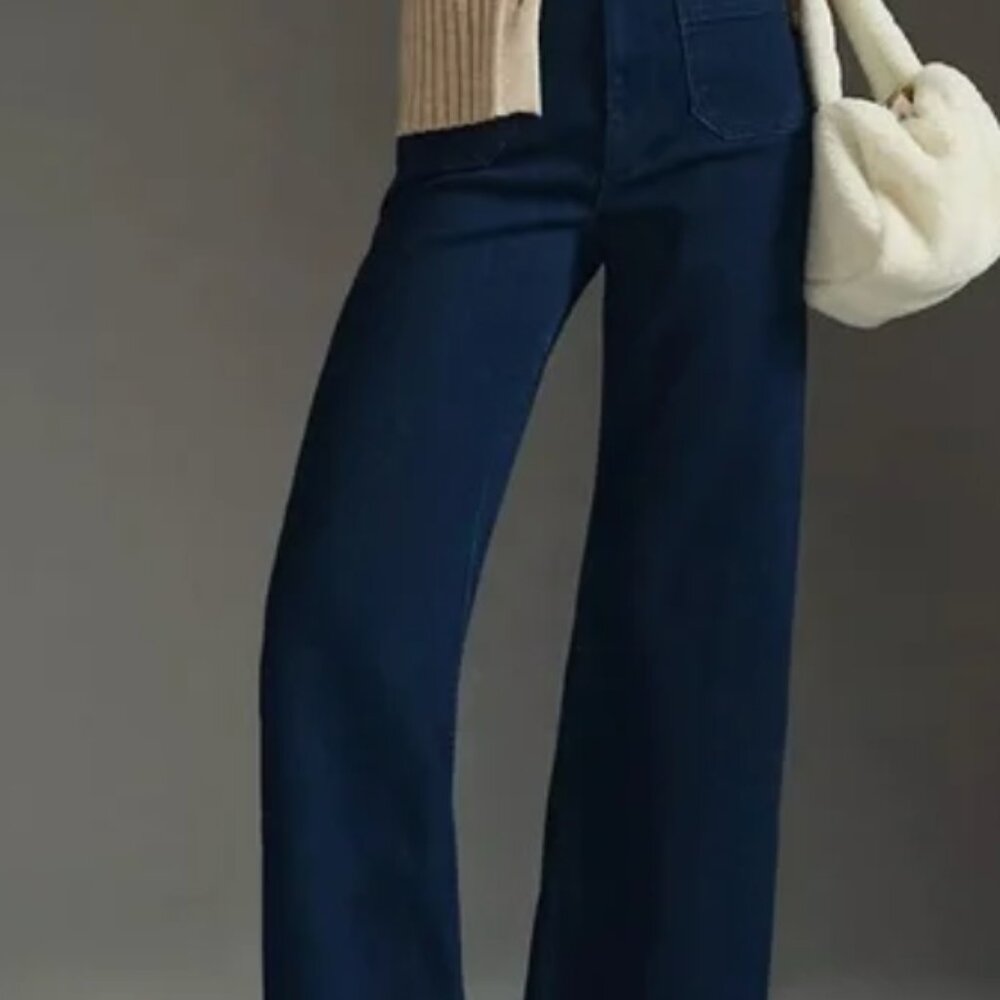 maeve colette cropped wide-leg pants navy